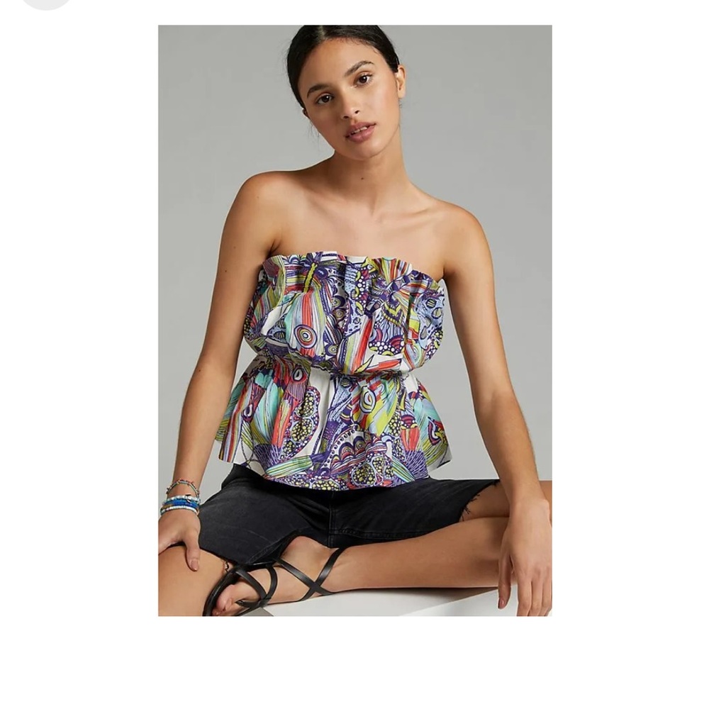 Anthropologie Ruffled Tube Top